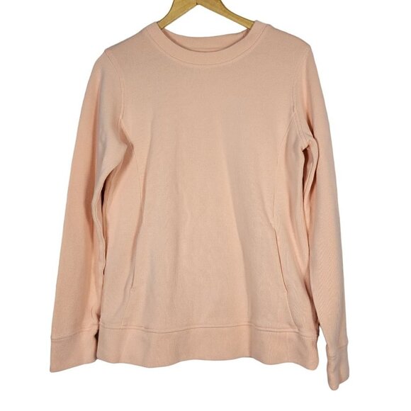 Duluth Trading Co Women's 100% Cotton Ribbed Crew Neck Pink Sweater Size M - Picture 1 of 10